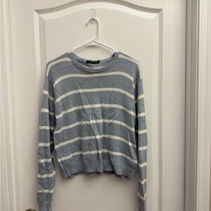Brandy Melville Light Blue and White Knit Top